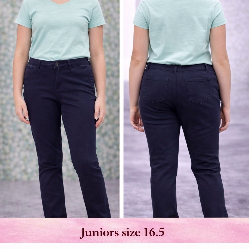 Classic Straight-Leg Jeans — Navy blue juniors 16.5